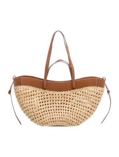 Pre-owned Polene Raffia Tote In Neutrals