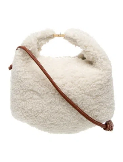 Pre-owned Polene Shearling Beri In Neutral