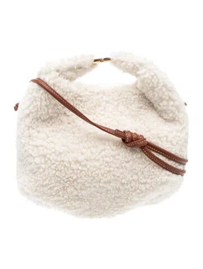 Pre-owned Polene Shearling Beri In Neutrals