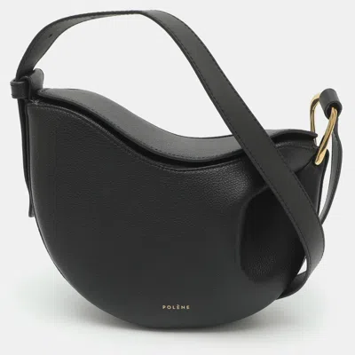 Pre-owned Polene Tonca Black Leather Crossbody Bag