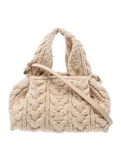 Pre-owned Polene Wool Top Handle Bag In Neutral
