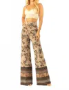 Poliana Nastasha Floral Print Palazzo Pants In Taupe In Neutral