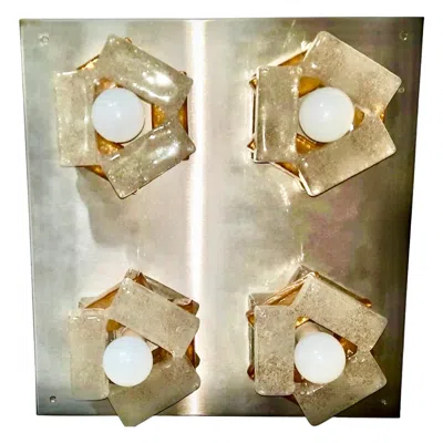 Pre-owned Poliarte Wall Lighting Xxl 4 Glass Murano , Italy 1970 In Sand