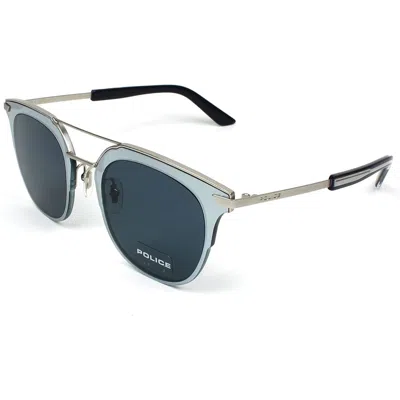 Police Bicolor Metal Sunglasses In Blue