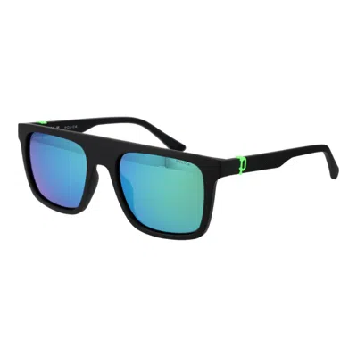 Police Black Plastic Sunglasses In Blue