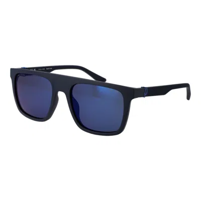 Police Blue Plastic Sunglasses In Black