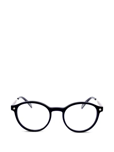 Police Engraved Round-frame Glasses In Black