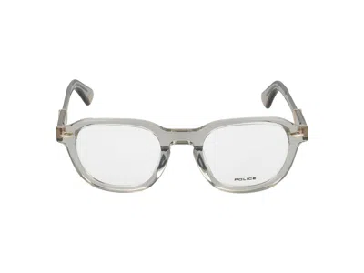 Police Eyeglasses In Grey Transparent Glossy