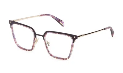 Police Eyeglasses In Rose' Shiny Gold With Green Parts