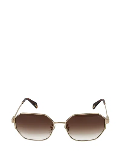 Police Geometric-frame Sunglasses In Gold