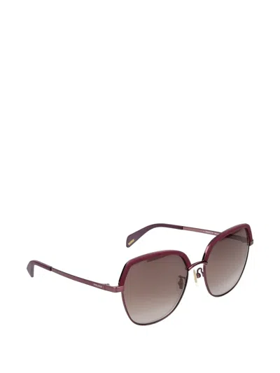 Police Glitter-embellished Geometric-frame Sunglasses In Purple