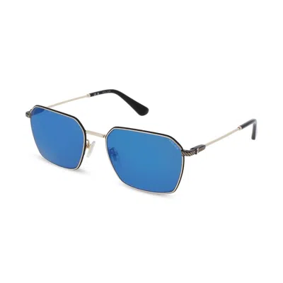 Police Gray Metal Sunglasses In Blue