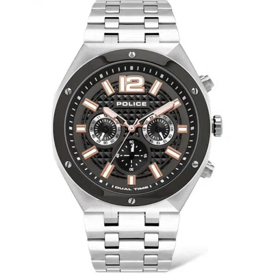 Police Gray Stainless Steel Dress Watch In Metallic