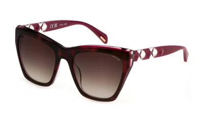 Police Ladies Pink Cat Eye Sunglasses Spll36-540ahl In ["brown"]
