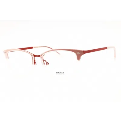 Police Ladies Red Rectangular Eyeglass Frames Vpl284