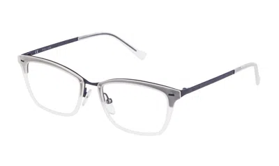 Police Ladies Semi Matt Full Blue Rectangular Eyeglass Frames Vpl2845108as