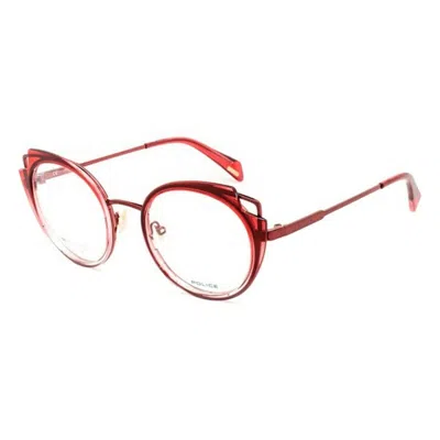 Police Ladies' Spectacle Frame  Vpla0308e6  49 Mm Gbby2 In Red