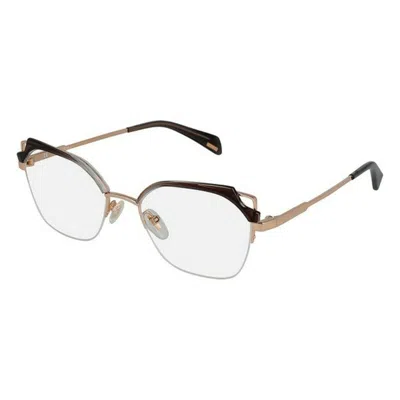 Police Ladies' Spectacle Frame  Vpla040300  52 Mm Gbby2 In Neutral