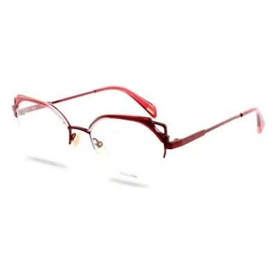 Police Ladies' Spectacle Frame  Vpla0408e6  52 Mm Gbby2 In Red