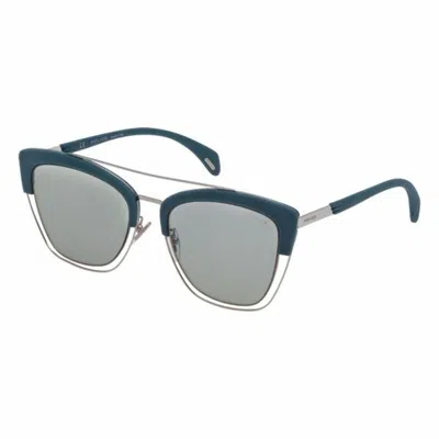 Police Ladies' Sunglasses  Spl618 Green  54 Mm Gbby2 In Blue