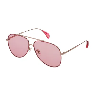 Police Ladies' Sunglasses  Spl934-602a8x  60 Mm Gbby2 In Pink