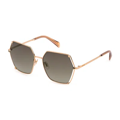 Police Multicolor Metal Sunglasses In Gold
