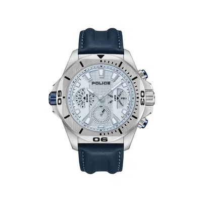 Police Leather Leather Men's Watch In Blue