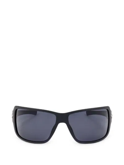 Police Logo-plaque Rectangle-frame Sunglasses In Black
