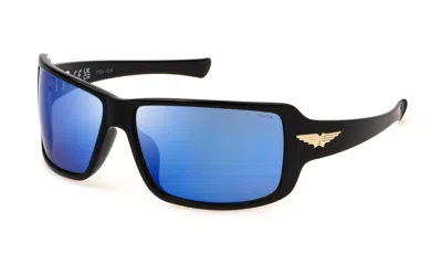 Police Men's Black Rectangular Sunglasses Spln37-650z42 In ["black"]