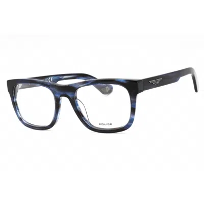 Police Men's Blue Rectangular Eyeglass Frames Vple37