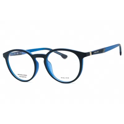 Police Men's Blue Round Eyeglass Frames Vpl878