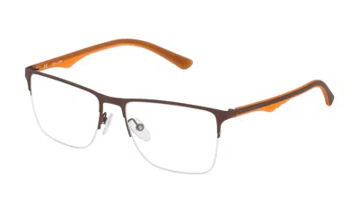 Police Men's Brown Rectangular Eyeglass Frames Vpl398-53090l