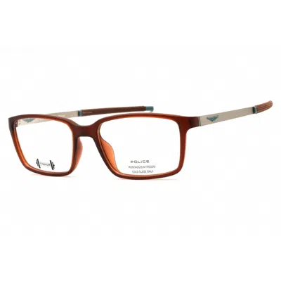 Police Men's Brown Rectangular Eyeglass Frames Vplf85m