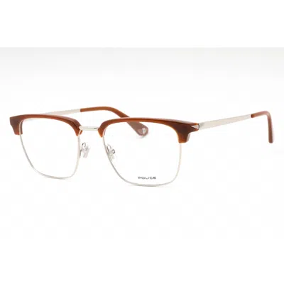 Police Men's Brown Rectangular Eyeglass Frames Vpll64