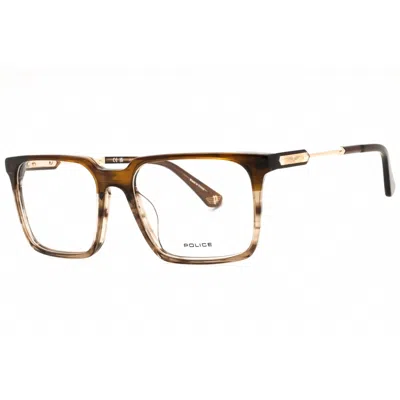 Police Men's Brown Rectangular Eyeglass Frames Vpln28