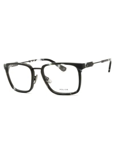 Police Men's Mini Rectangular Eyeglasses - Sleek Metal Frame In Black