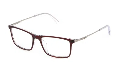 Police Men's Red Rectangular Eyeglass Frames Vpld08-5206rz