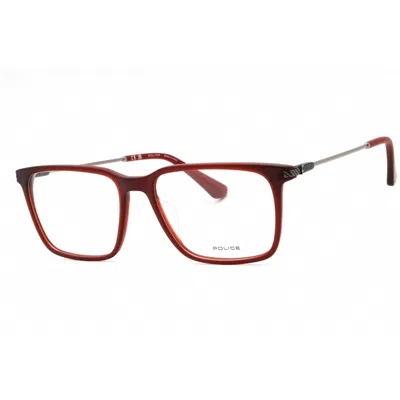 Police Men's Red Rectangular Eyeglass Frames Vplg77m