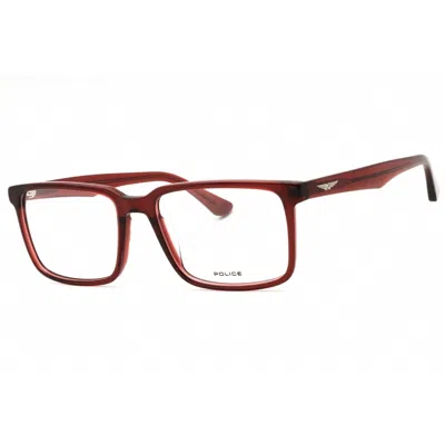 Police Men's Red Rectangular Eyeglass Frames Vpln17