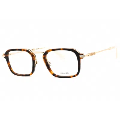 Police Men's Rose Gold Tone Rectangular Eyeglass Frames Vpll73