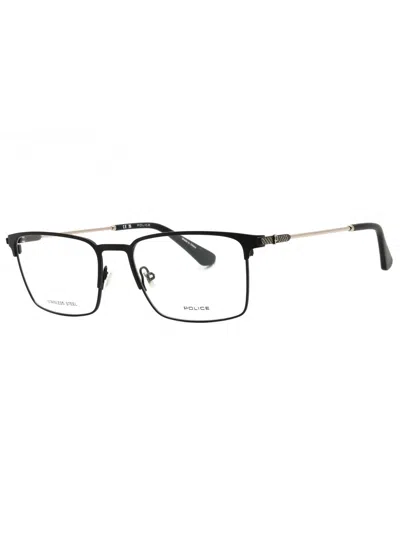Police Metal Rectangular Men's Eyeglasses - Size Medium In Black