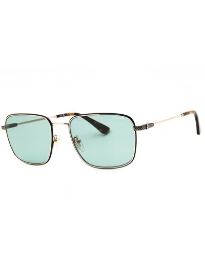 Police Metal Rectangular Men's Sunglasses - Splp26 In 0300 - Shiny Rose Gold/green