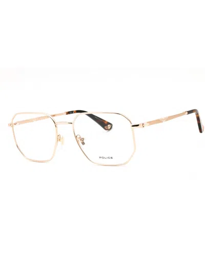 Police Oval Metal Men's Eyeglasses Vpll67 In Gold