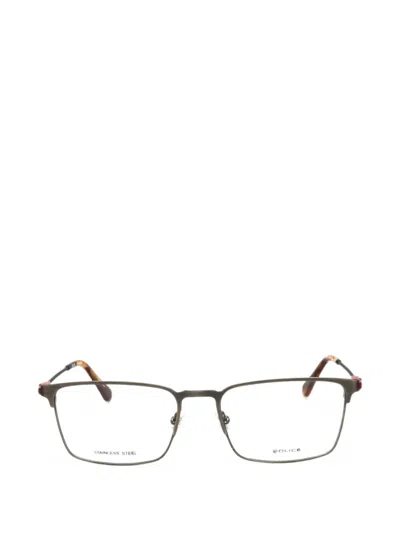 Police Rectangle-frame Glasses In Gray