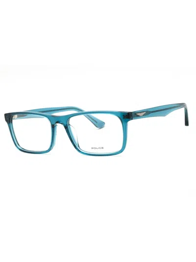 Police Rectangular Acetate Unisex Eyeglasses In Blue