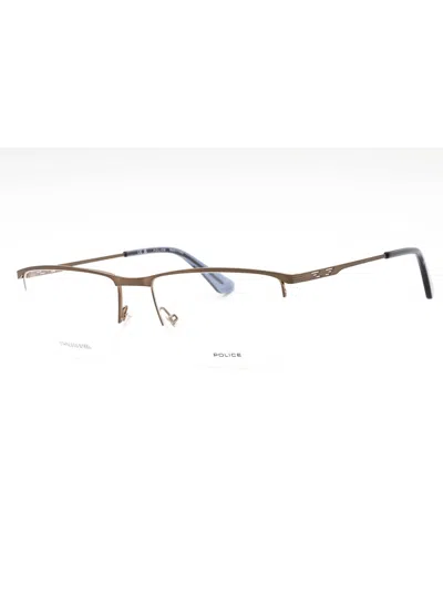 Police Rectangular Eyeglasses 57mm - Modern European Design In Brown