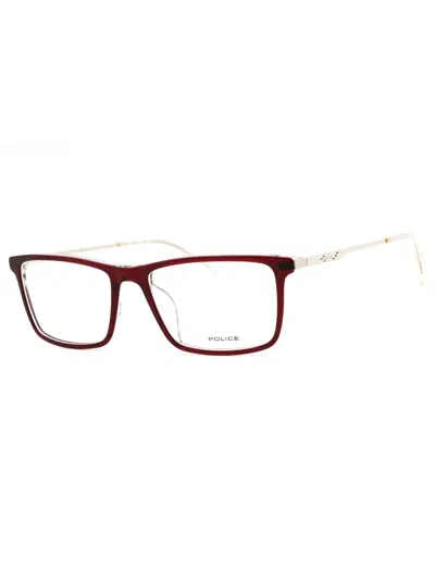 Police Rectangular Men's Eyeglasses In Metallic