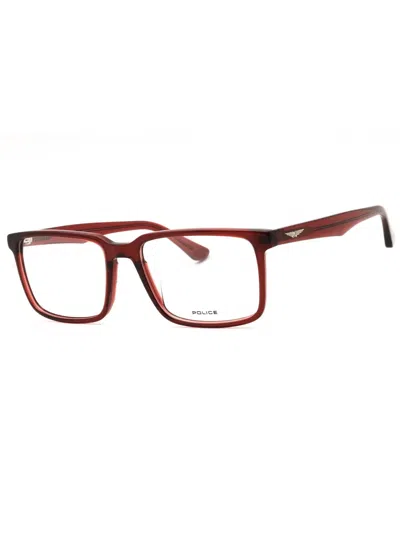 Police Rectangular Men's Eyeglasses - Model Vpln17 In Brown