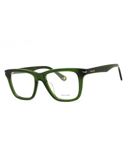 Police Rectangular Unisex Eyeglasses - Vpln19m Model In Green
