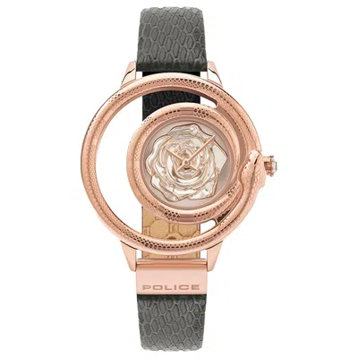 Police Rose Gold Women Watch In Black